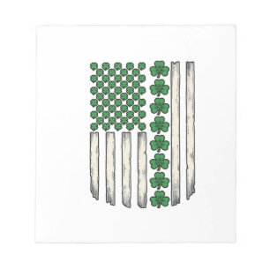 Klover Amerikaanse Vlag Vintage Vector Ontwerp_1 Notitieblok