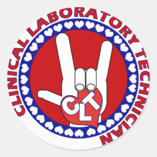 KLT KLINISCHE LAB TECH ASL iLOVE LOGO Ronde Sticker