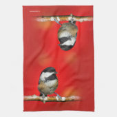 Kluipkip met zwarte afdekking met rode herfst-blad theedoek (Verticaal)