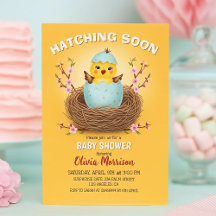 Kluivende Kuikens Baby Shower Uitnodiging –