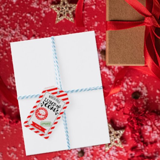 Klumpen Steenkool grappig funky Kerstmis secret Sa Cadeaulabel