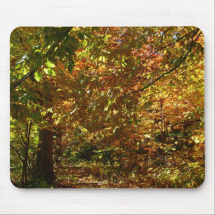 Kluwen van herfstbladeren II Gele herfst fotografi Muismat