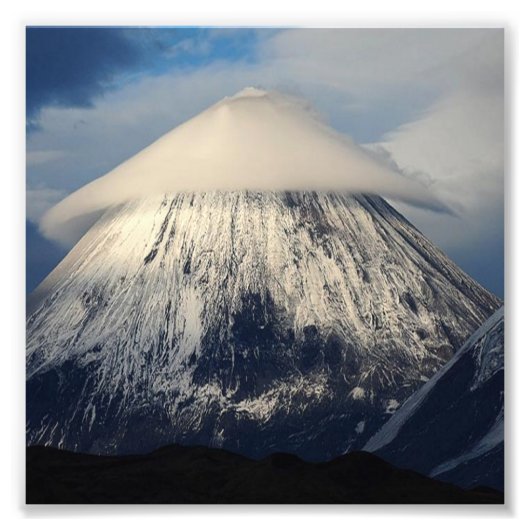 Klyuchevskaya Sopka Mountain Foto Afdruk (Voorkant)