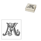 KM Initials MK Monogram Rubber Ink Stamp Wedding Rubberstempel (Gestempeld)