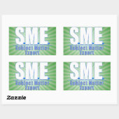 KMO-ONDERWERP DESKUNDIGENWITTE/BLAUW-LOGO RECHTHOEKIGE STICKER (Vel)