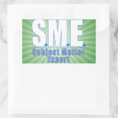 KMO-ONDERWERP DESKUNDIGENWITTE/BLAUW-LOGO RECHTHOEKIGE STICKER (Tas)