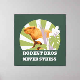 Knaagdier Broers Nooit Stress Grappige Capybara Canvas Afdruk