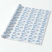 Knaagdier Toile Wrapping Paper (Slate Blue) Cadeaupapier (Uitgerold)