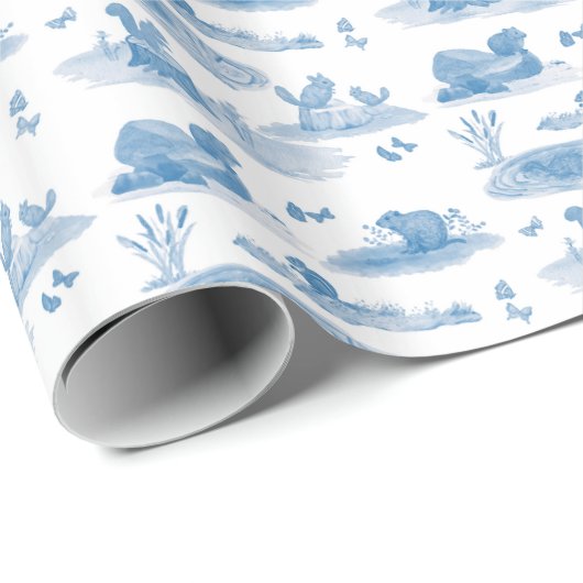 Knaagdier Toile Wrapping Paper (Slate Blue) Cadeaupapier (Rol Hoek)