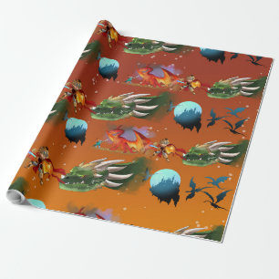 Knachten en Dragons Cadeaupapier