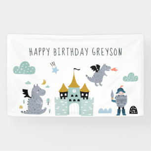 Knachten en Dragons   Fairytale Birthday Welcome Spandoek