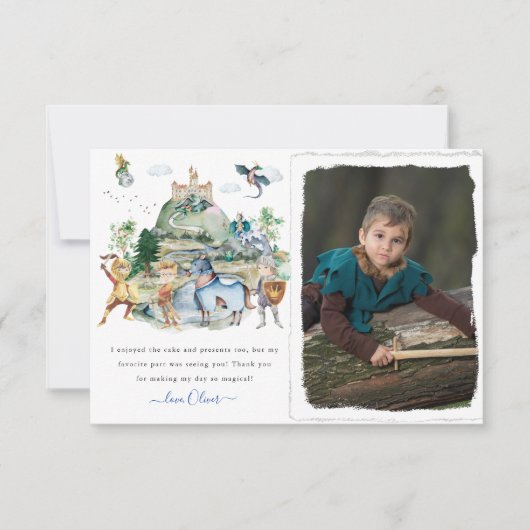 Knachten en Dragons | Koninklijke Medieval Birthda Bedankkaart (Voorkant)