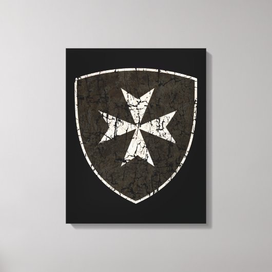 Knachten Hospitaller Cross, verstoord Canvas Afdruk (Voorkant)