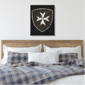Knachten Hospitaller Cross, verstoord Canvas Afdruk (Insitu (Slaapkamer))