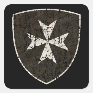 Knachten Hospitaller Cross, verstoord Vierkante Sticker