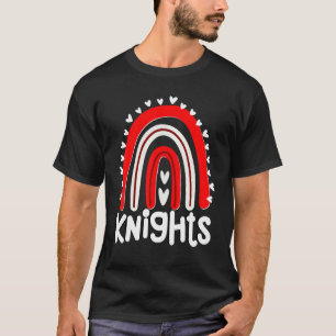 Knachten School Mascot Hearts Rainbow Knight Sport T-shirt