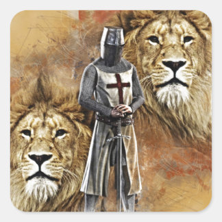 Knachten Templar 001 Vierkante Sticker