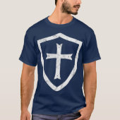Knachten Templar Cross en Shield  Geschiedenis T-shirt (Voorkant)