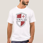 Knachten Templar Cross en Shield  Medieval T-shirt (Voorkant)