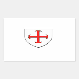Knachten Templar Crusade Shield Rechthoekige Sticker