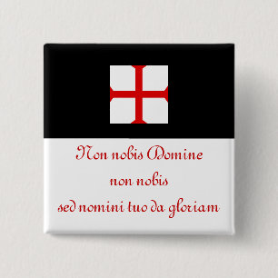 Knachten Templar motto. Vierkante Button 5,1 Cm