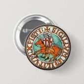 Knachten Templar Seal Ronde Button 5,7 Cm (Voorkant /achterkant)