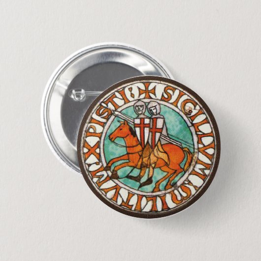 Knachten Templar Seal Ronde Button 5,7 Cm (Voorkant /achterkant)