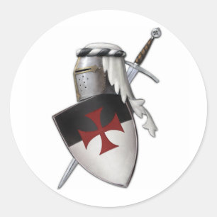 Knachten Templar shield Ronde Sticker