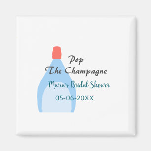 Knal de Champagne blauwe bruidsdouche voeg naam da Magneet