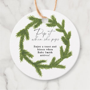Knal het als zij een moderne kerstkrans krijgt bedankjes labels