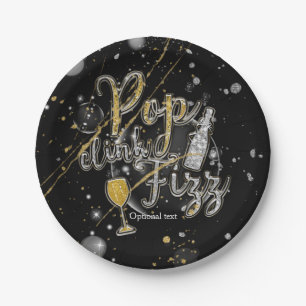 Knal Klink Bruis Champagne Bellen Feest Viering Papieren Bordje