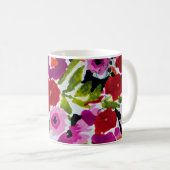 Knal van felle kleuren waterverf bloemen koffiemok (Voorkant rechts)