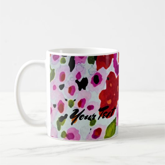 Knal van felle kleuren waterverf bloemen koffiemok (Links)