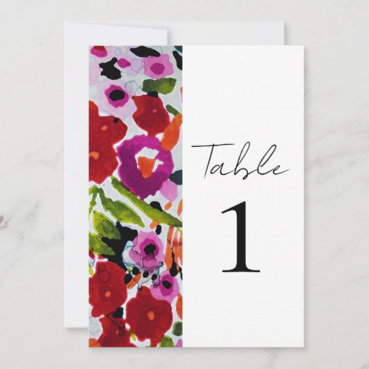 Knal van vette kleur Inktachtige waterverf bloemen Kaart (Voorkant)