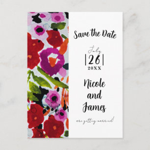 Knal van vette kleur Inktige waterverf Save The Da Aankondigingskaart