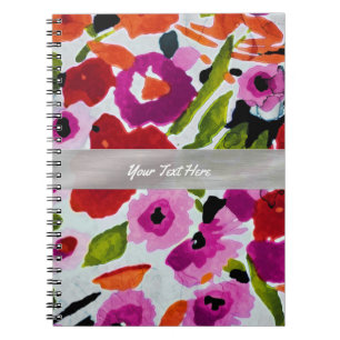 Knalheldere Kleur Waterverf Bloemen Notitieboek