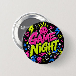 Knallerige Neon Graffiti Spelletjesavond Feest Kno Ronde Button 5,7 Cm