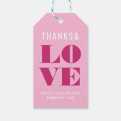 Knalroze Bachelorette-weekend Cadeaulabel (Achterkant)