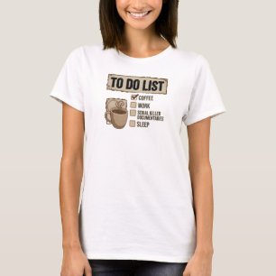 Knalroze COFFIE WERK ECHTE MISDAAD Kunstcompositie T-shirt