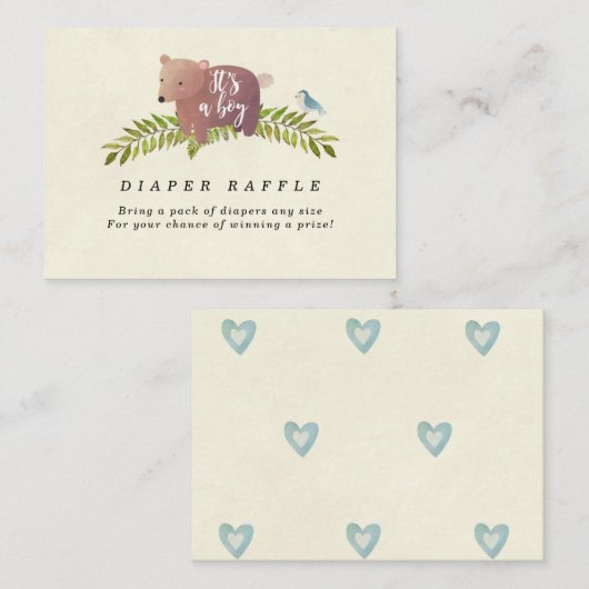 Knap beer jongen Daper Raffle-kaart Informatiekaartje (Voorkant / Achterkant)