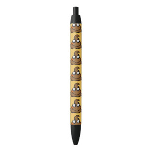 knap bruin cartoon zwarte inkt pen