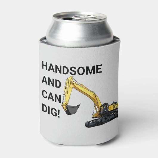 Knap en Kan Graven Graafmachine Bouw Grappig Blikjeskoeler (Blikje Voorkant)