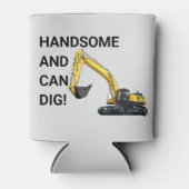 Knap en Kan Graven Graafmachine Bouw Grappig Blikjeskoeler (Voorkant)