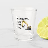 Knap en Kan Graven Graafmachine Bouw Grappig Shot Glas (Voorkant)