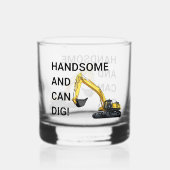 Knap en Kan Graven Graafmachine Bouw Grappig Whisky Glas (Achterkant)