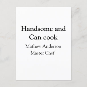 Knap en kan koken en naam toevoegen master chef da briefkaart