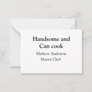 Knap en kan koken en naam toevoegen master chef da notitiekaartje