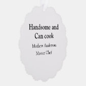 Knap en kan koken en naam toevoegen master chef da ornament kaart (Rechts)