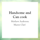 Knap en kan koken en naam toevoegen master chef da raamsticker (Vel 3)