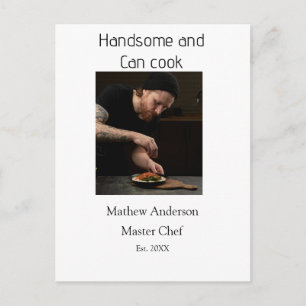 Knap en kan koken voeg naam masterchef datum toe briefkaart